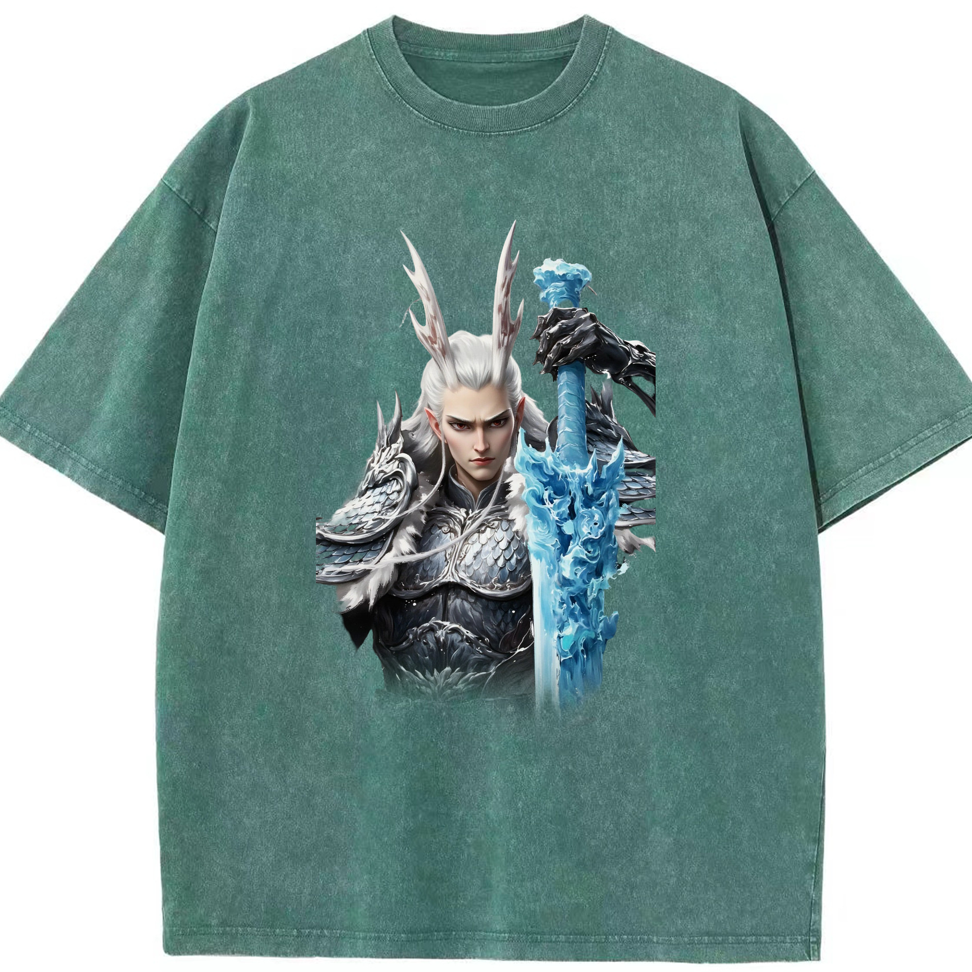 （画像用） Ne Zha 2 ナタ 魔童の大暴れ 綿100% ヴィンテージ風 半袖Tシャツ（フロントプリント）